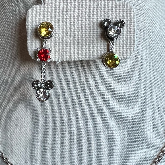 Atelier Swarovski x Disney Mickey Pierced Earrings Colored Crystal #5459869 - Picture 2 of 4